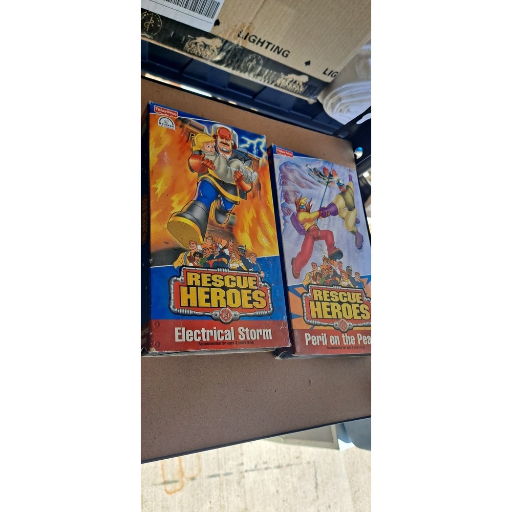 2- Rescue Heroes VHS Tapes Electrical Storm & Peril On The Peaks